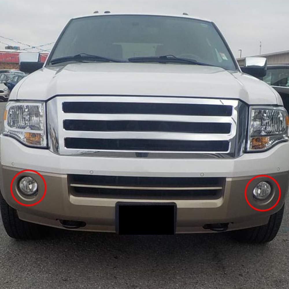 Compatible with Ford Expedition 2007-2014 / Ranger 2008-2011 Clear Lens Front Bumper Driving Fog Lights Lamps Assembly With H10 12V 42W Bulbs FO2593221