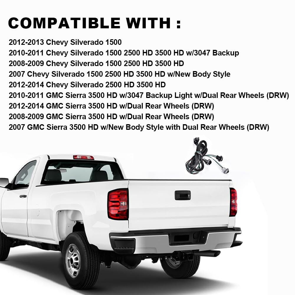 G-PLUS Tail Lights Wiring Harness Compatible with 2008-2013 Chevy Silverado 1500 2500 3500 HD/2007-2011 Sierra 35 2-Door/4-Door Sedan Tail/Turn/Brake/Backup (Right)