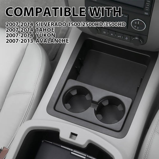 G-PLUS Center Console Tray Cup Holder Bezel Compatible with 2007-2013 Chevy Avalanche/Fits 2007-2014 Tahoe & Suburban 1500 2500 22860866, 15828147, 15855168, 25793645