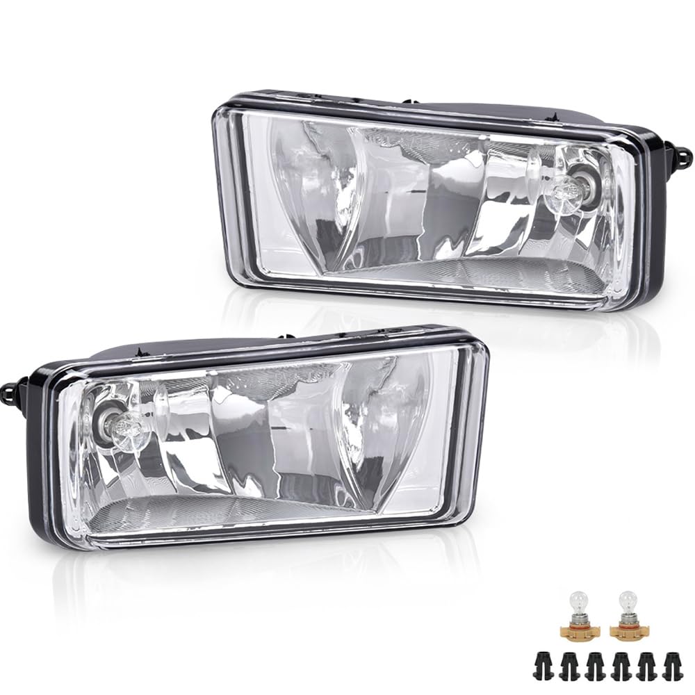 G-PLUS Front Bumper Fog Lights W/Bulbs Compatible With Chevy Silverado/Tahoe/Fit Suburban 2007-2015 Left & Right Driving Fog Lamp Accessories Neblineros Para Autos Delantero Faros Antiniebla