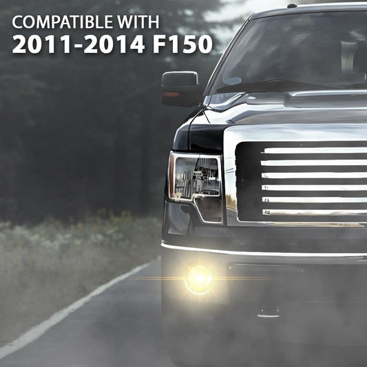G-PLUS Fog Light w/Bulb Compatible with Ford F150 2011-2014/Fit Lincoln Mark LT 2011-2014 Front Bumper Fog Lamp Clear Lens faros antiniebla FO2592229 BL3Z15200A Left or Right Side