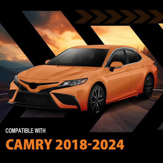 G-PLUS in-Channel Side Window Vent Visor Deflectors Rain Guards Compatible with Toyota Camry 2018-2024 Impact-Resistant PC 4 PCS Smoky