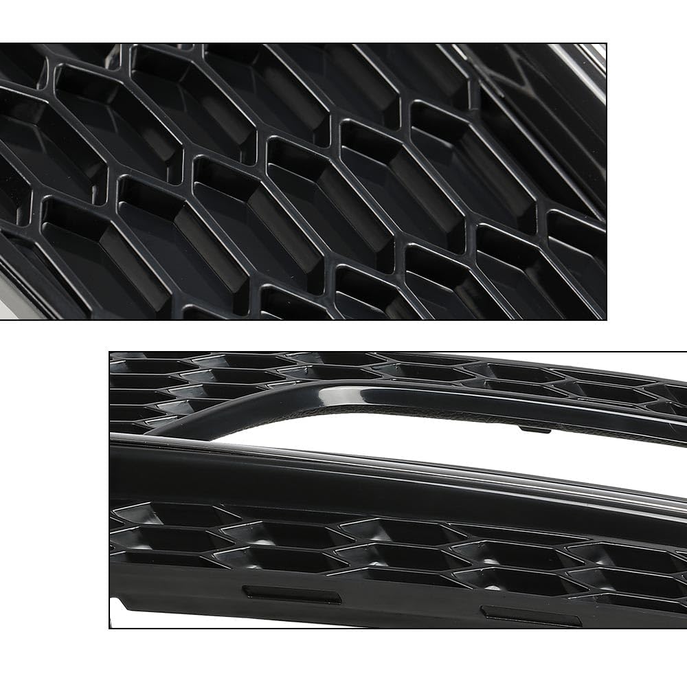 G-PLUS Fog Light Lamp Chrome Cover Bezel Pair Compatible with Audi A4 S-line S4 2013-2015/ Only fit for S-line Bumpers/Not fit Standard Bumpers 8K0807681L, 8K0807681N, 8K0807682L, 8K0807682N Black