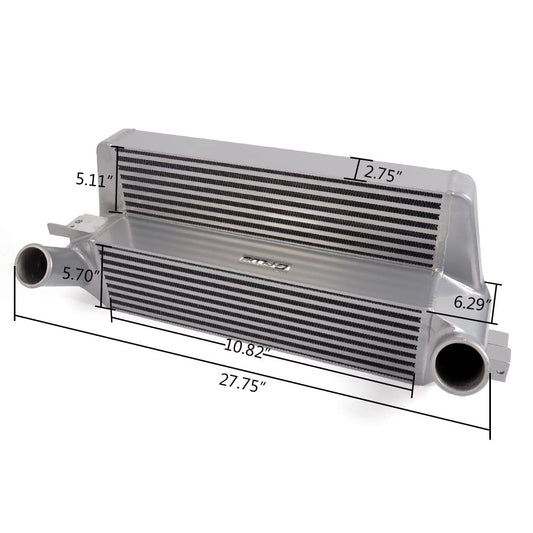 Performance Front Mount Aluminum Intercooler Compatible With Ford Mustang 2.3L EcoBoost 2015 2016 2017 Silver