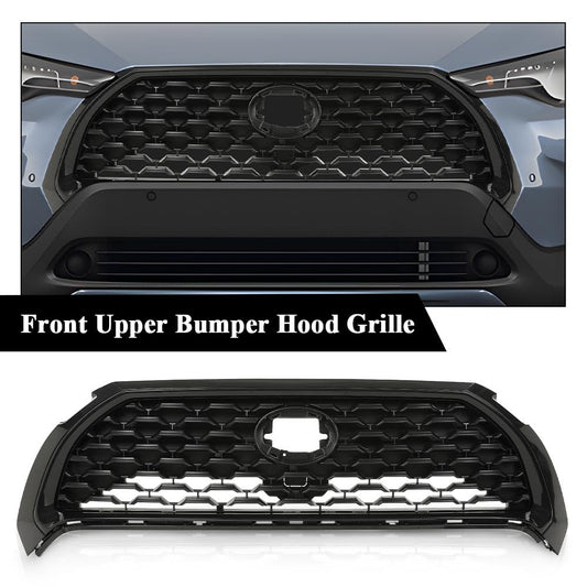 G-PLUS Front Upper Bumper Hood Grille Mesh Grill Compatible with Toyota Corolla 2022-2023, Only Fit for Low-Equipped Models w/o Camera 531000A130