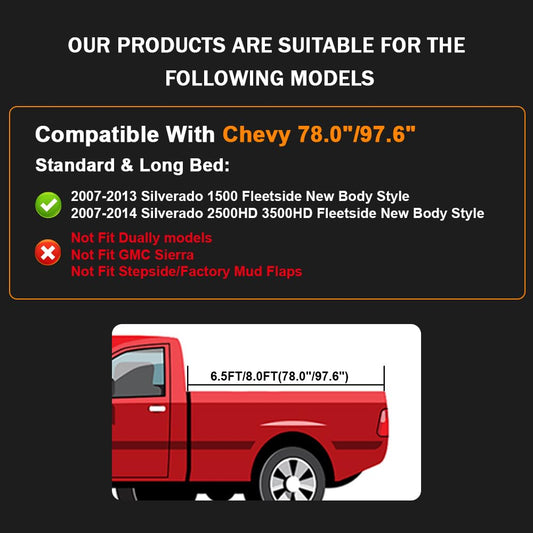 G-PLUS Fender Flares for Chevy Silverado 1500 2500HD 3500HD 2007-2013 Textured Front View