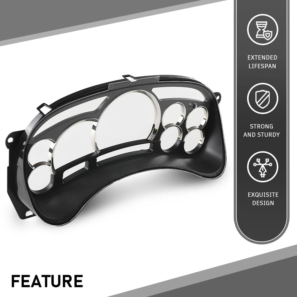 G-PLUS Gauge Cluster Lens Cover Chrome Rings Compatible with Chevy Silverado Avalanche Tahoe GMC Sierra Yukon Suburban 2003-2006