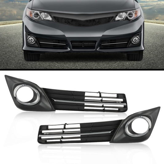G-PLUS Fog Light Lamp Bezel Cover Grille molding Compatible with 2012 2013 2014 CAMRY SE 5212806290, 5212706290, 5271306040, 5271206040 TO2602101, TO2603101