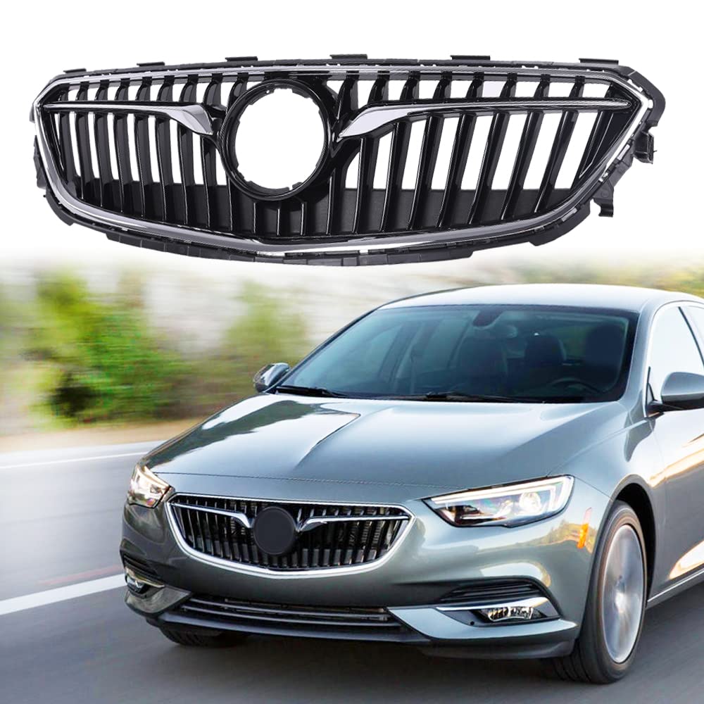 G-PLUS Front Bumper Grille Upper Black/Chrome Compatible with 2018-2020 Buick Regal TourX 39119344