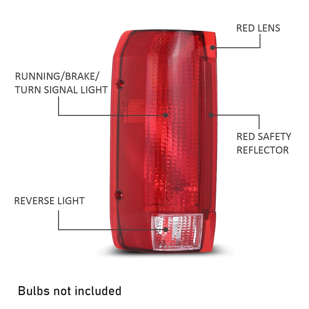 G-PLUS Red Lens Tail Lights Compatible with Truck Rear Side