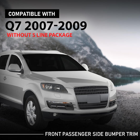 G-PLUS Front Right Bumper Grille Fog Light Cover, Compatible with Audi Q7 2007-2009 W/o S Line Package, Passenger Side, 4L0807682 3FZ, 4L080768201C