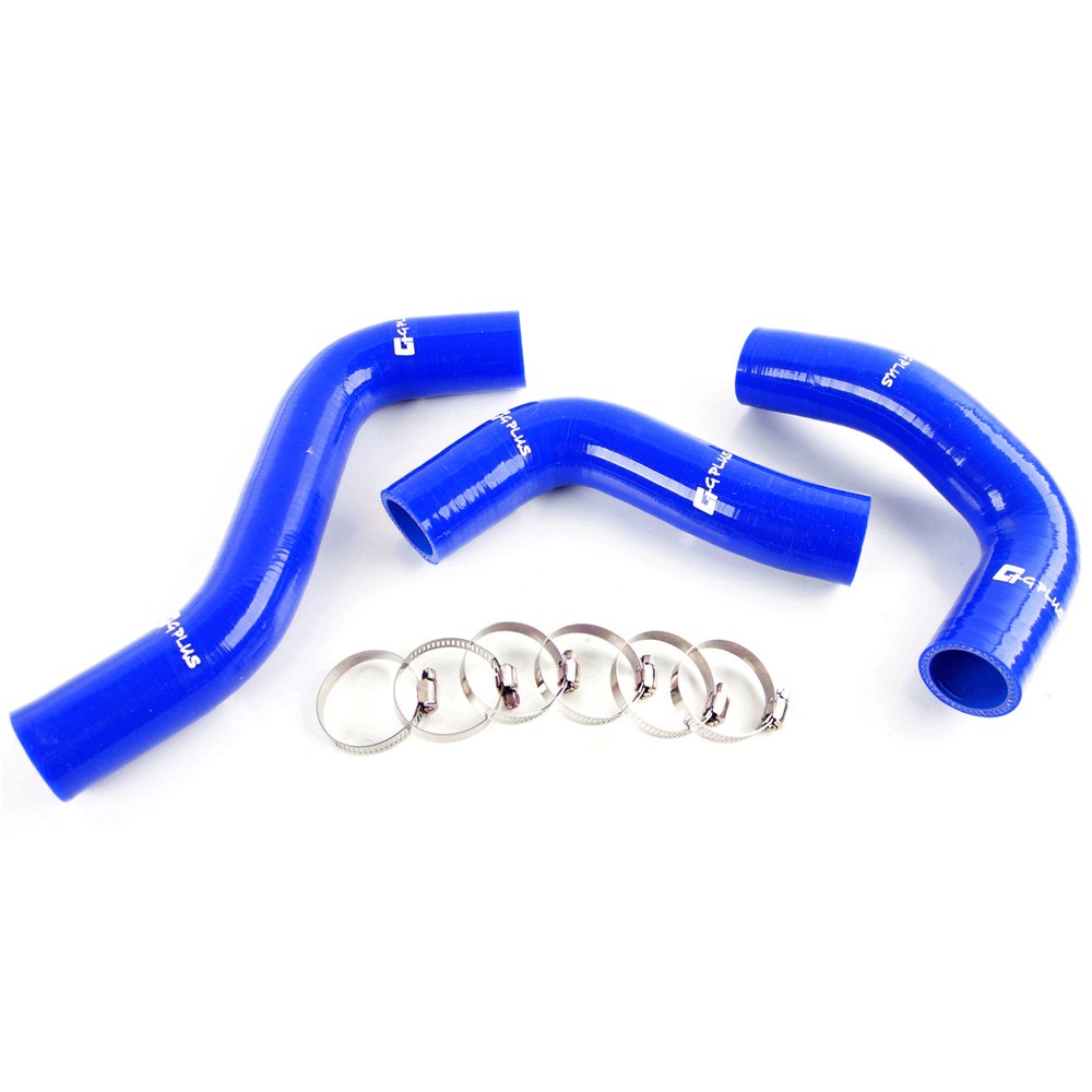 G-PLUS Silicone Radiator Hose Kit w/Clamps Compatible with Mazda MX5 MX-5 Miata NA6CE B6ZE 1.6L 1889-1993 (Blue 3 PCS)