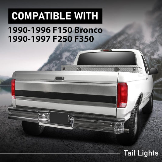 G-PLUS Tail Lights w/o Blubs Compatible with Ford F150/Bronco 1990-1996,Fit F250 F350 1990-1997 Red Lens Left & Right Faros Traseros Luces TraserasAssembly
