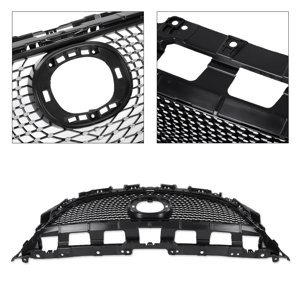 G-PLUS Front Bumper Upper Grille Compatible with Mazda 6 Atenza 2014-2016 Mesh Hood Grill ABS Black