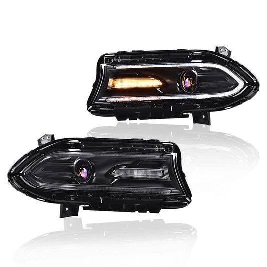 G-PLUS Headlights for Dodge Charger 2015-2021 Black Housing Left Right