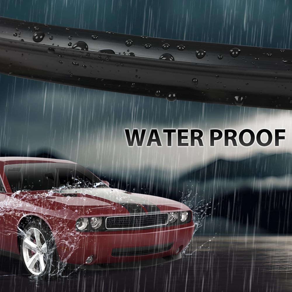 G-PLUS Rubber Bumper Hood Seal & Rivets Compatible with Dodge Challenger 2008-2022 Black PVC 68051392AB, 68051392AA