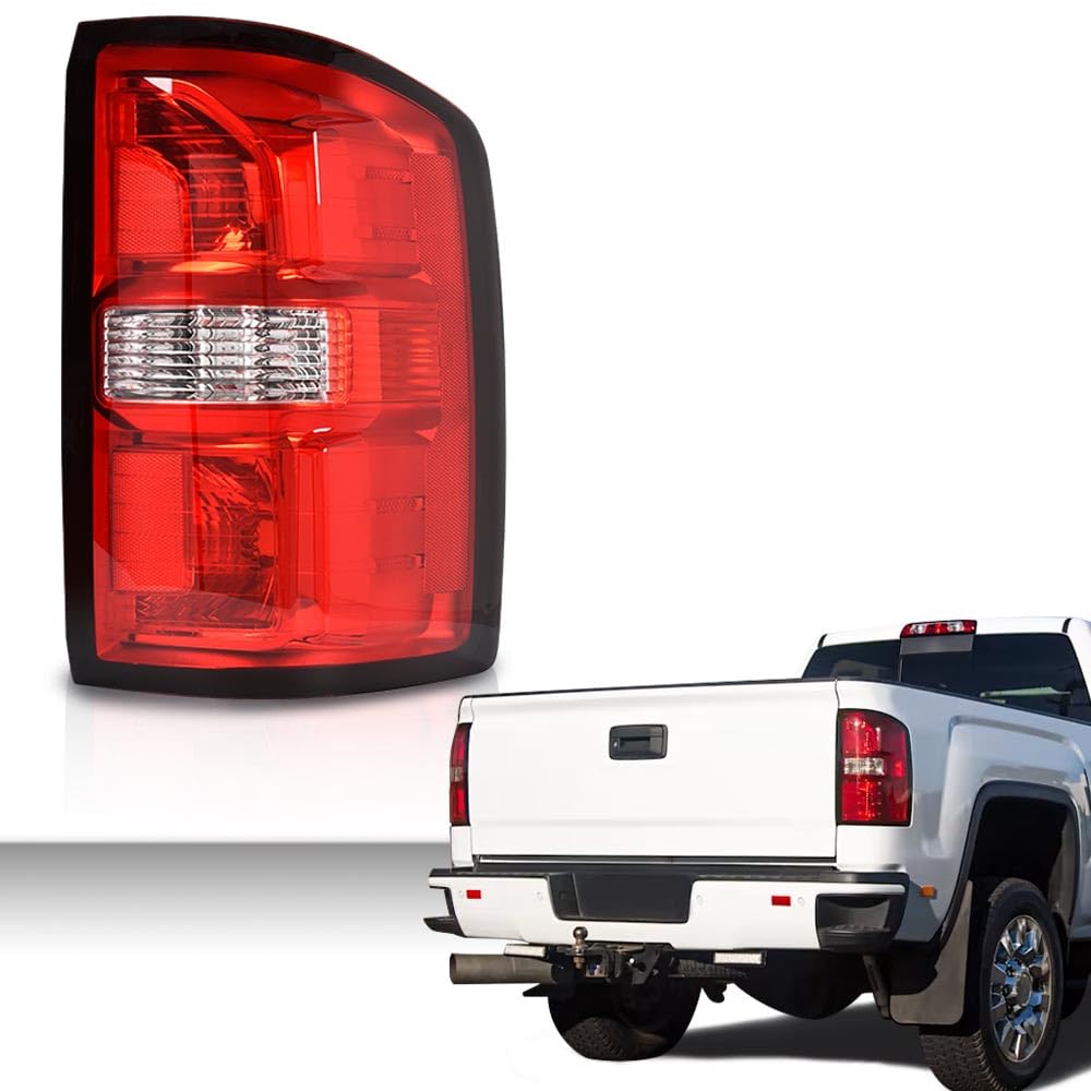 G-PLUS Tail Lights w/o Bulbs Fit GMC Sierra 1500 2014-2018, Fit GMC Sierra 2500 HD 3500 HD 2015-2019 84288725, GM2801281C Red Lens Right Passenger Side Luces Traseras Faros TraserosAssembly