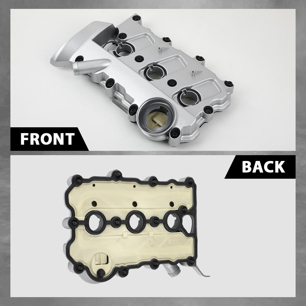 G-PLUS Left Engine Valve Cover w/Gasket Compatible with Audi A4 2005-2008/ Fit Audi A6 2005-2011 06E103471G, V104953, 0360037 Silver