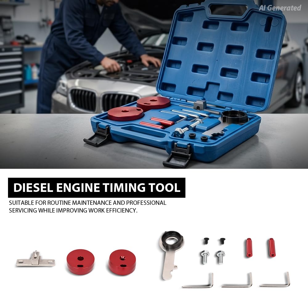 G-PLUS Diesel Engine Timing Tool Compatible with Ford Transit/Transit Custom/Tourneo Custom with TDCi Engines: AWD, FWD, RWD 2016-2026 303-1637, 303-1650, 303-1643 Silver