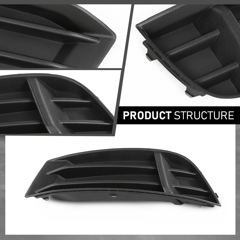 G-PLUS Pair Front Bumper Fog Light Cover Lamp Bezel Grill Compatible with Audi A3 Sedan 2017-2020 2PCS