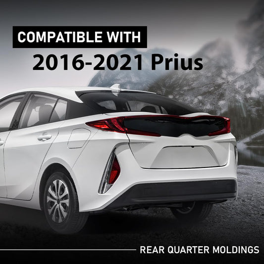 G-PLUS Rear Quarter Moldings Left and Right Side Compatible with Toyota Prius 2016-2021 62505-47012 62506-47012 Glossy Black