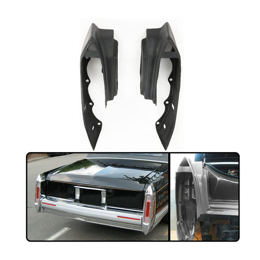 G-PLUS Rear Bumper Filler Set Compatible with Cadillac Deville Fleetwood Brougham 1980-1992 Black Front View