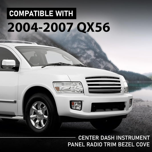 G-PLUS Front Center Dash Radio Vent Bezel Trim Compatible with Infiniti QX56 2004-2007 Grey
