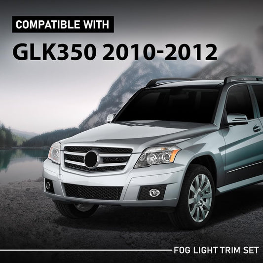 G-PLUS Fog Light Trim Set Left & Right Primed 2Pcs Fit Benz GLK350 (submodel: 4Matic, Base) 2010-2012,Fit For Models Without Driving Lights, Optical Off Road Package and AMG Styling Package