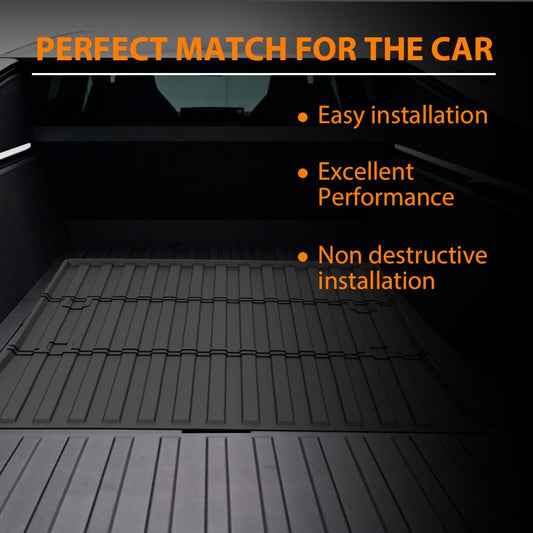 G-PLUS Trunk Mat Cargo Liner Compatible with Tesla Cybertruck 2023 2024 2025 TPE All Weather Protection Trunk Mat Black