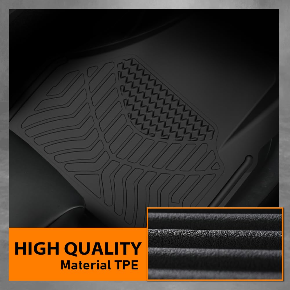 G-PLUS TPE Floor Mats Fit Volvo VNL 670 Models 2004-2018 4 PCS Black