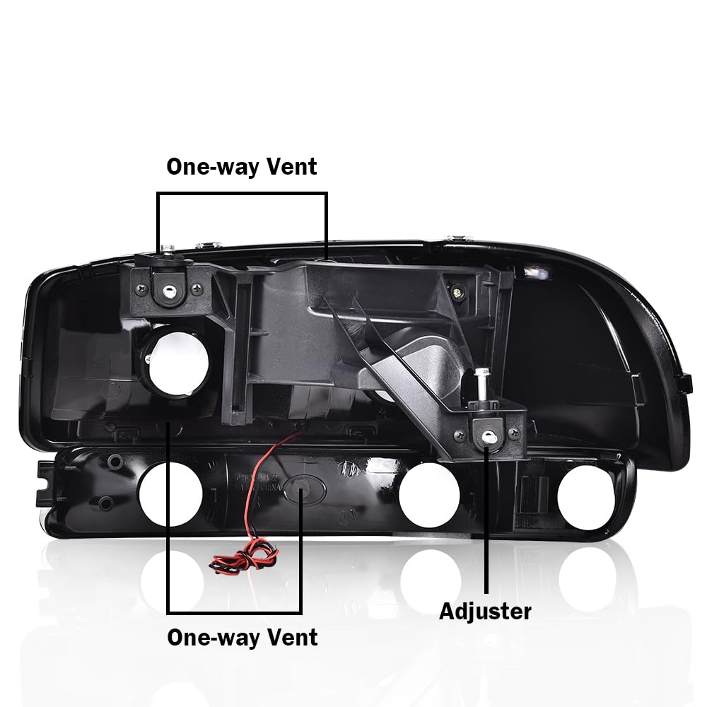 G-PLUS LED Headlights Assembly Compatible with GMC Yukon XL 1500 2500 1999-2006/Fit GMC Sierra 1500HD 2500HD 3500 1999-2007,Pair Headlamps Clear Lens Chrome Housing Clear Reflector,faros delanteros