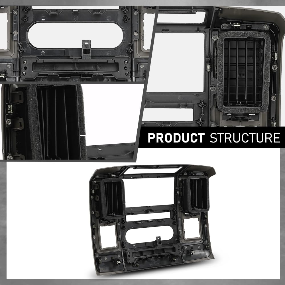 G-PLUS Radio Bezel Dash Trim Panel Compatible with Dodge Ram 2009 2010 2011 2012 Gray