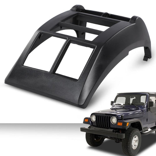 G-PLUS Double Din Radio Dash Cover Kit Compatible with Jeep Wrangler TJ 1997 1998 1999 2000 2001 2002 95-6549 Dash Stereo Mounting Bezel Panel