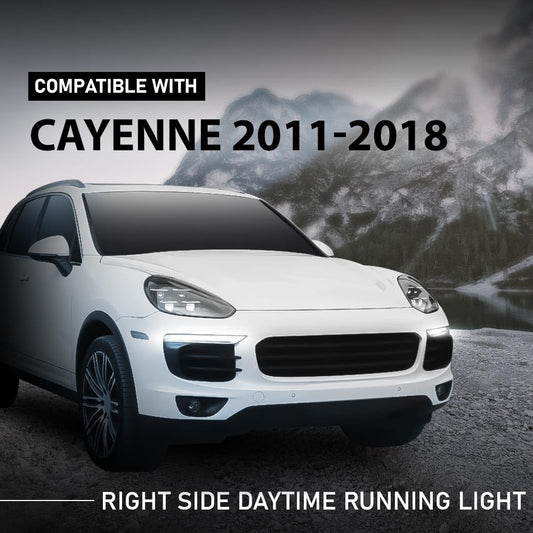 G-PLUS Right LED Fog Lamps DRL Daytime Running Lights, Compatible with Porsche Cayenne 958 2015-2017, Passenger Side, 95863118230