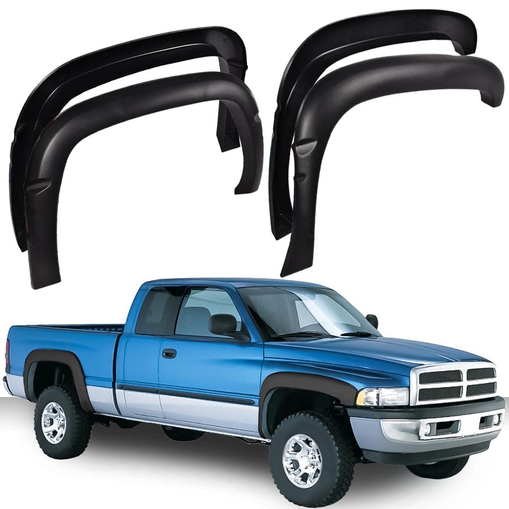 G-PLUS Fender Flares Compatible with Dodge Ram 1500/2500/3500 Models Only 1994-2001 Textured Matte Pickup Truck Accessories Trim Cover Protector 4pcs