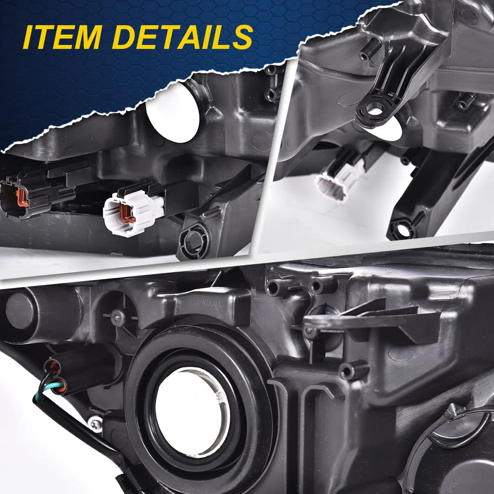 G-PLUS Headlights Assembly, Compatible with 2017 2018 2019 Nissan Rogue Left Bumper Headlamp, Clear Lens Chrome Housing Amber Reflector Bumper Headlamps