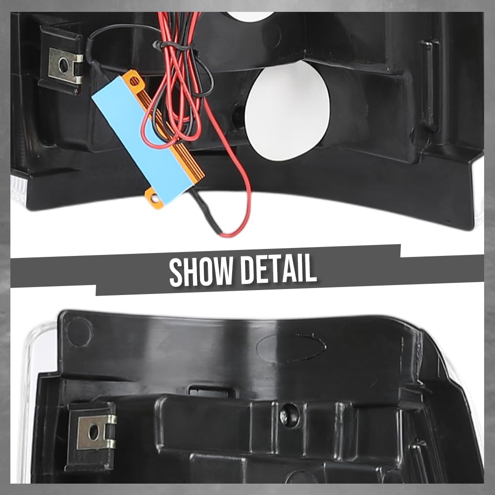 G-PLUS LED Tail Lights Assembly Fit Chevy Silverado 1500 2500 1500 HD 2500 HD 1999 2000 2001 2002 Left & Right Rear Brake Lamps Luces Traseras, GM2800186 GM2801186, Smoky Lens