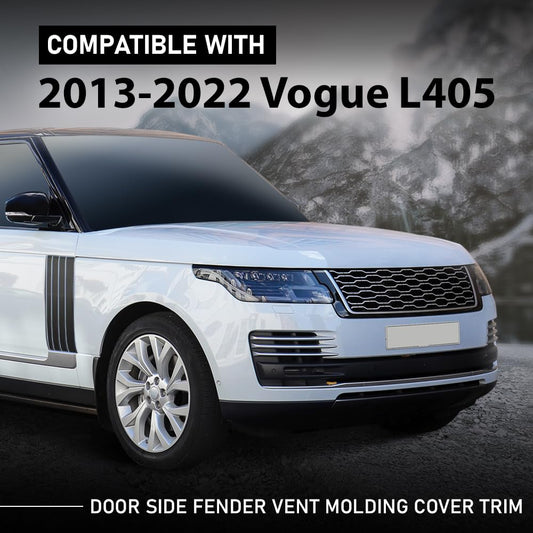 G-PLUS Door Side Fender Vent Molding Cover Trim Compatible with Land Rover Range Rover Vogue L405 2013-2022 Black