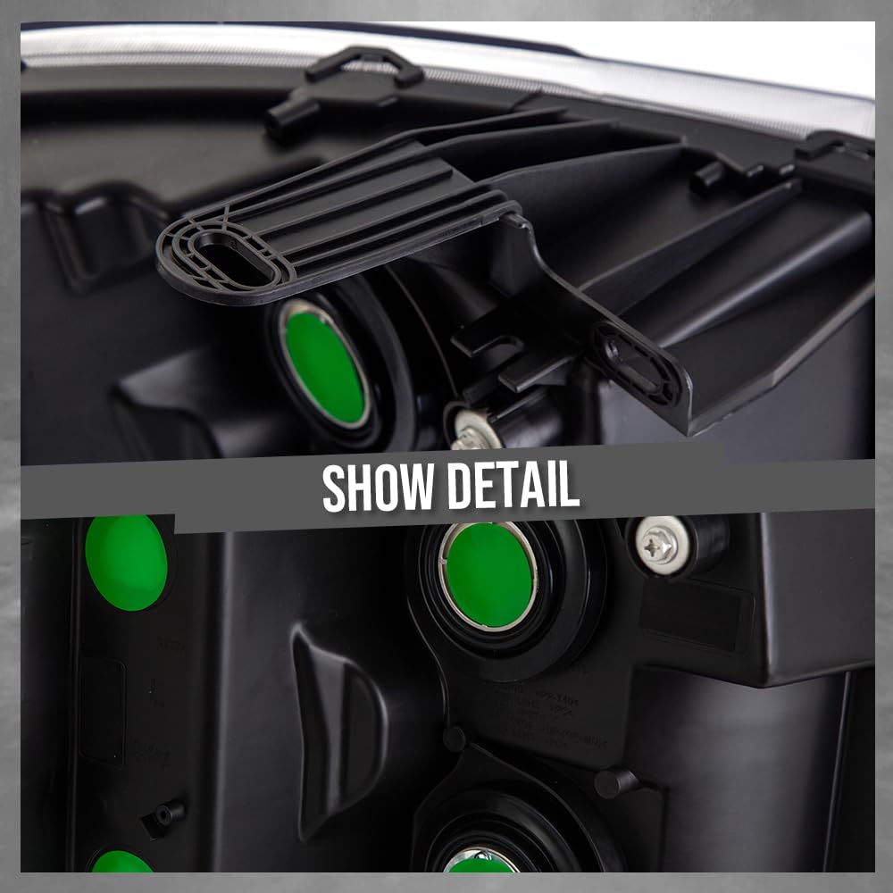 G-PLUS LED DRL Headlights, Compatible with 2007-2014 Chevy Silverado 2500 3500 & HD/Fit 2007-2013 Chevy Silverado 1500 Bumper Headlamps, Clear Lens Black Housing Amber Reflector,faros delanteros