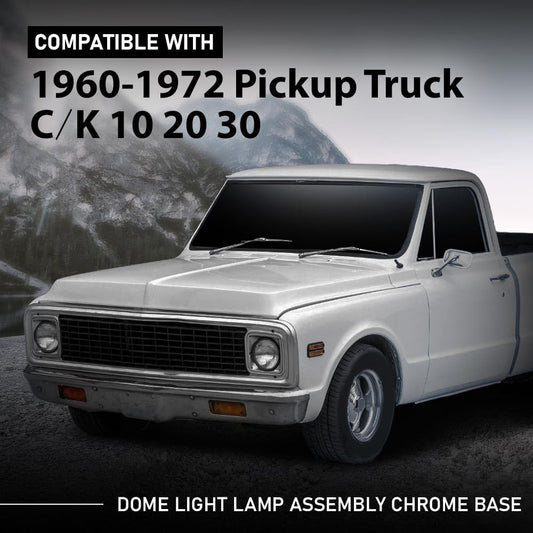 G-PLUS Dome Light Lamp Assembly LED Chrome Base Compatible with 1960-1972 Chevy GMC Pickup Truck C/K 10 20 30