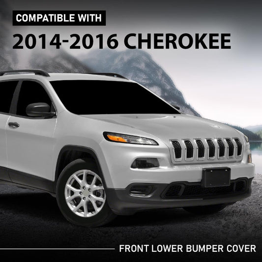 G-PLUS Front Lower Bumper Cover Compatible with Jeep Cherokee Latitude Plus 2018, Fit Jeep Cherokee (submodel: Latitude, Limited, North, Sport) 2014-2018 68203213AB, 68203213AA, CH1015119