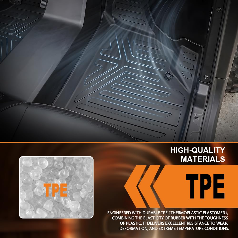 G-PLUS TPE Front Floor Mat Pad Liner Fit Can-Am Defender MAX HD7 HD8 HD9 HD10 2016-2025 1st Row Truck Accessories Cargo Liners All Weather Protection 4PCS Black Alfombras para Carro