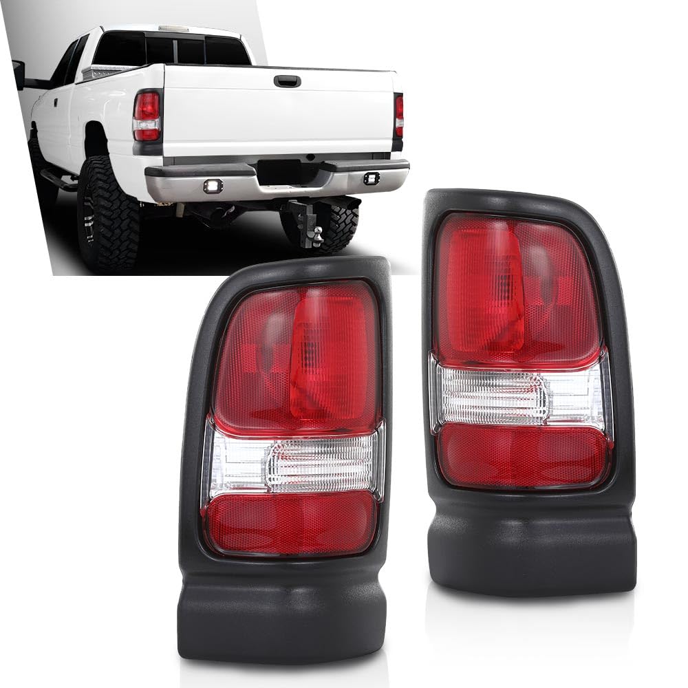 G-PLUS Tail Lights Compatible with Dodge Ram 1500 1994-2001/Fit Dodge Ram 2500 3500 1994-2002,55055264AC CH2801122 Driver & Passenger Luces Traseras, Faros Traseros Rear Brake Lamps Assembly