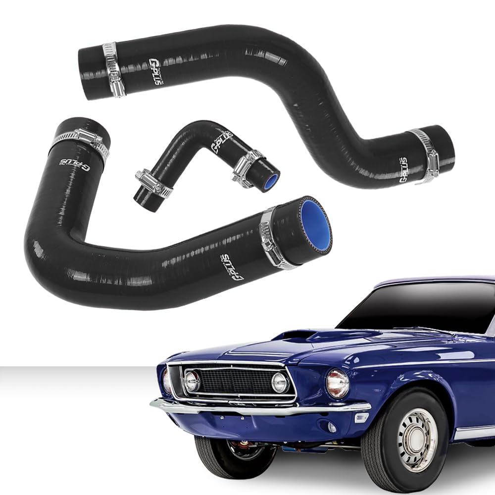 G-PLUS Radiator Silicone Hoses Compatible with Ford Mustang 1964 1965 1966 1967 1968 Black