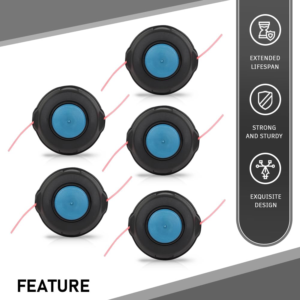 G-PLUS T25 Trimmer Head Weedeater Cutter 5PCS Compatible with Husqvarna 122L 124C 128L 128LD 223L 223R 322C 323C Weed Eater 537338310,537338306 Black