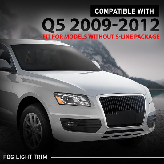 G-PLUS Front Right Fog Light Bezel Trim, Compatible with Audi Q5 Base 2009-2011/ Q5 (submodel: Premium, Premium Plus, Prestige) 2009-2012, Passenger Side, 8R0807682A01C, AU1039108