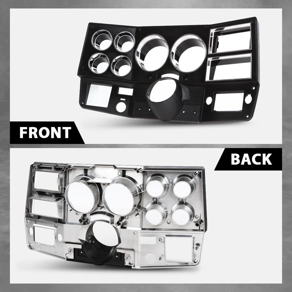 G-PLUS Truck Dash Bezel Panel with A/C Wiper Switch Hole Lower Cover Compatible with Chevy GMC Truck Blazer Suburban 1981-1983 Black 14023004