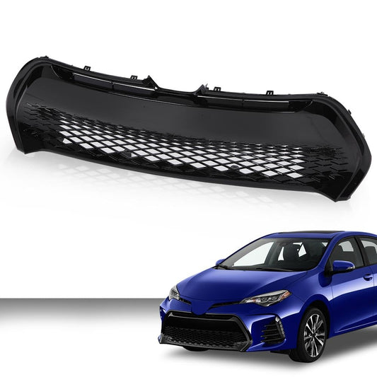 G-PLUS Front Bumper Grill Compatible with Toyota Corolla SE XSE 2017 2018 2019 Black Lower Grille Replacement for 5311202740, TO1036178