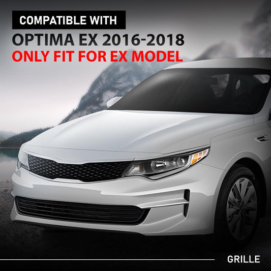 G-PLUS Front Bumper Lower Grille Grill Compatible with Kia Optima EX 2016 2017 2018 Matte Black Grill Assembly Replace OE 86560D5010