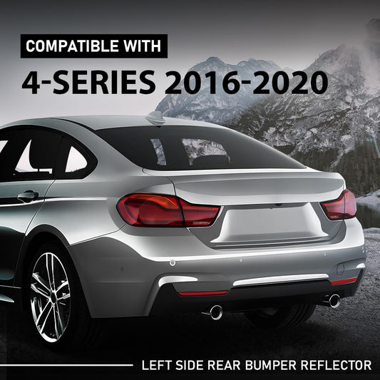 G-PLUS Rear Left Bumper Reflector, Compatible with BMW 4-Series 428i 430i 435i 440i 2014-2020 with M Package, Driver Side, BM1184107, 63147847233